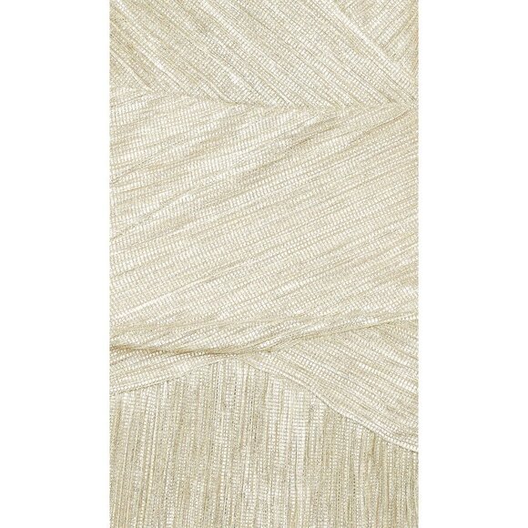 Saylor Saydee Mini Dress Beige Platinum Metallic Mock Neck Long Sleeve Sz Large - Picture 3 of 16